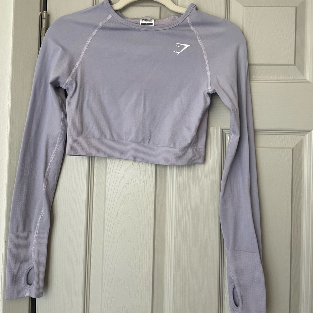 Pastel Purple Cropped Longsleeve Gymshark Top